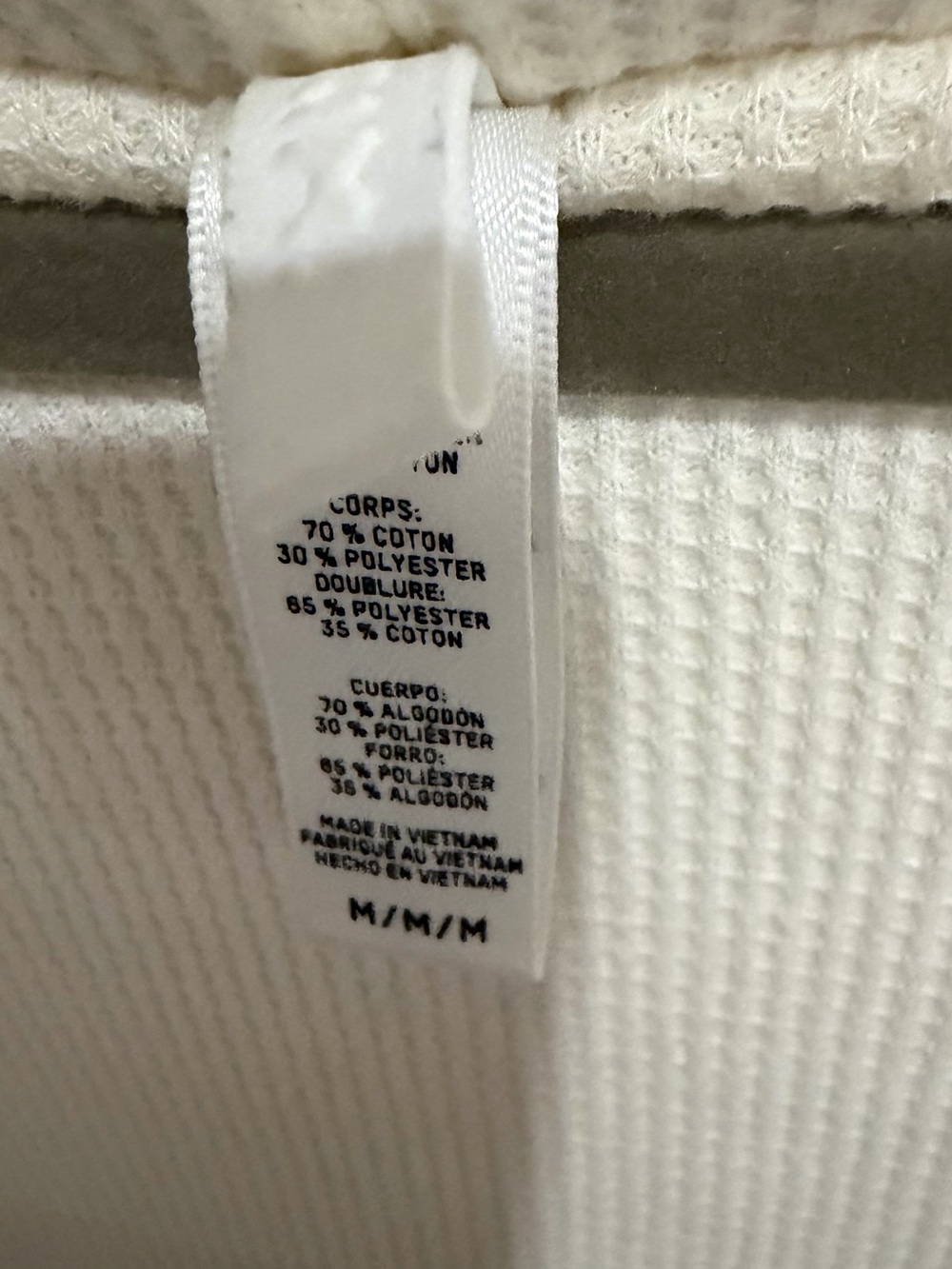 SKIMS Light Gray & Cream Zip-Front Hoodie - Picture 3 of 3